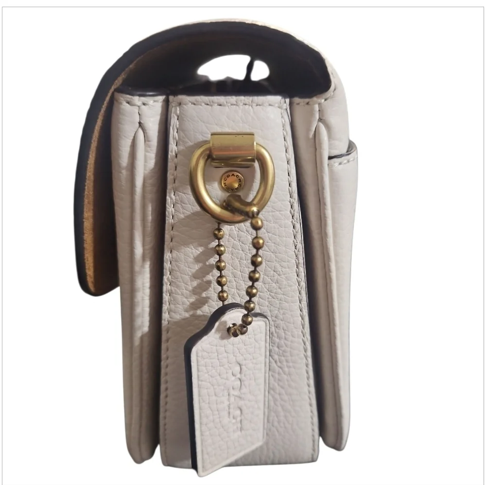 Coach Cassie Crossbody 19 Bag Chalk White Pebble Leather NWT Gold Hardware